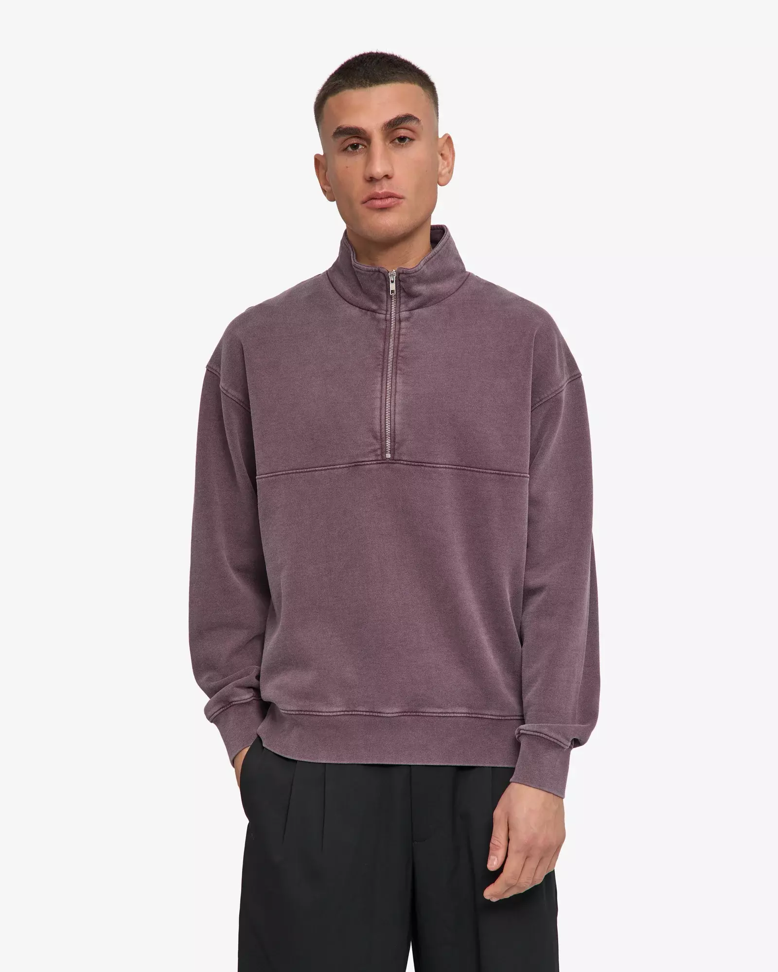 Colorful Standard Organic Quarter Zip Pullover Faded Grape